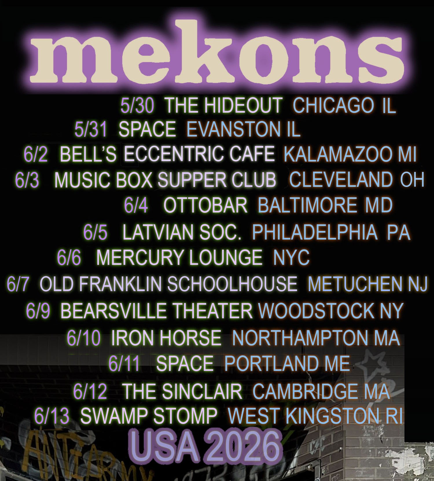 Mekons Tour Poster 2026